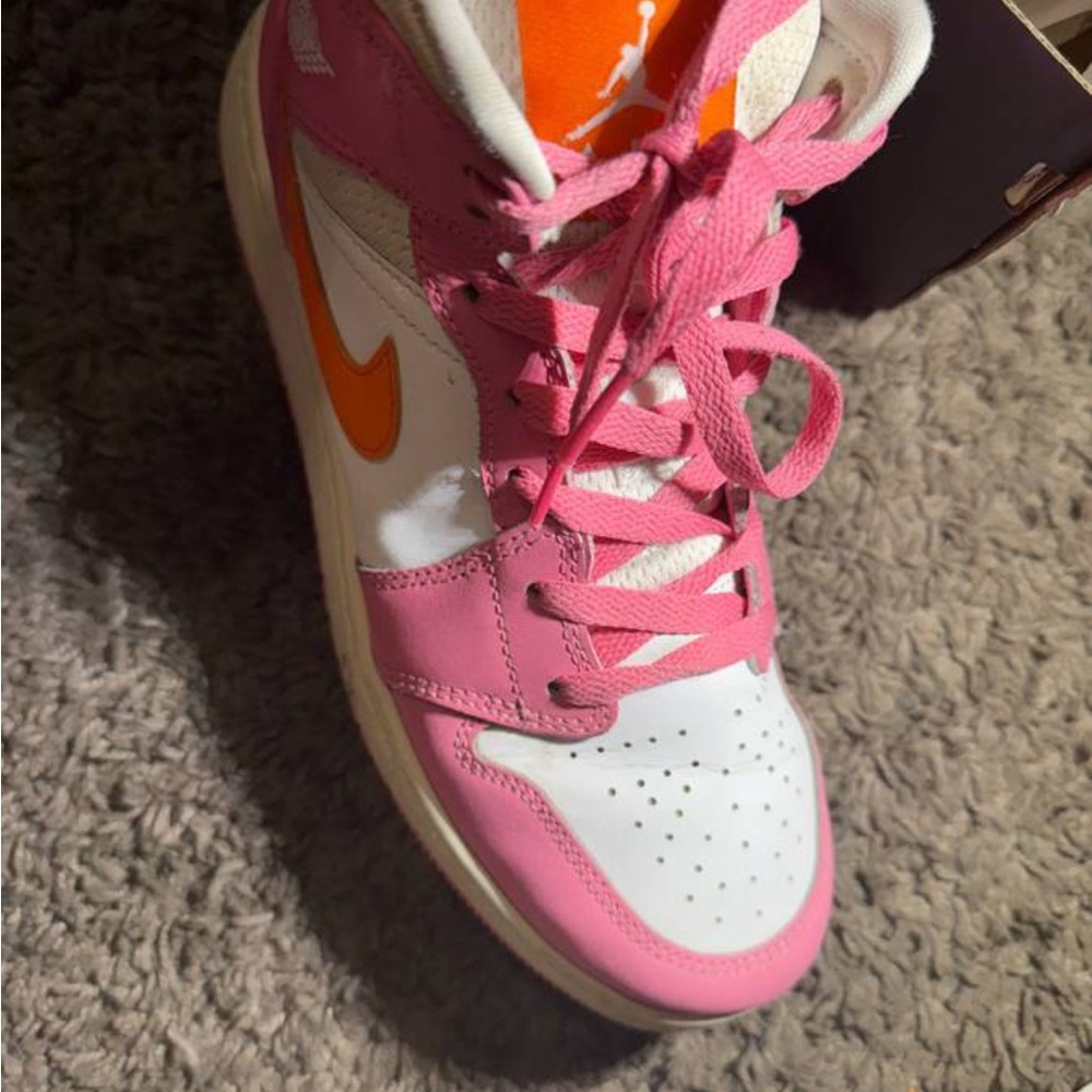 Jordan Women's Pink and Orange Sneakers